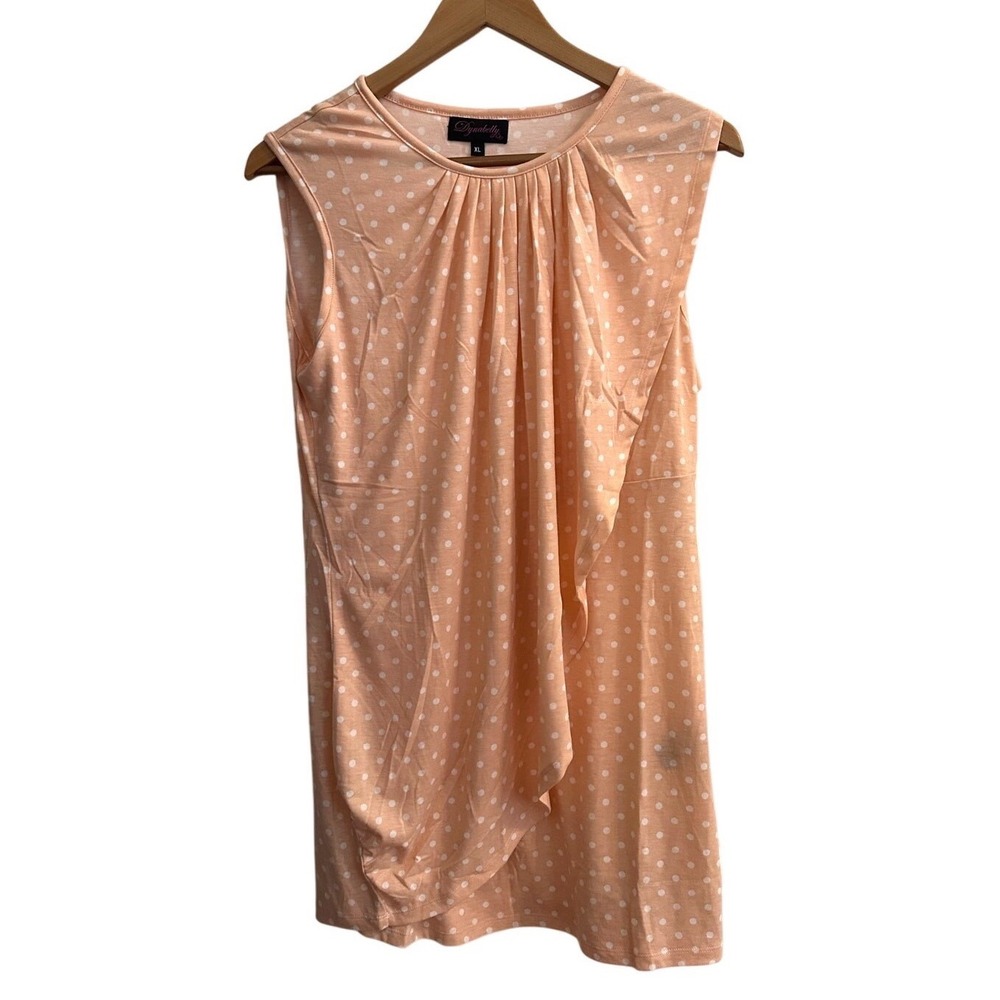 Dynabelly Breastfeeding Tank Top  Dot Drape Maternity‎ Nursing XL Peach White